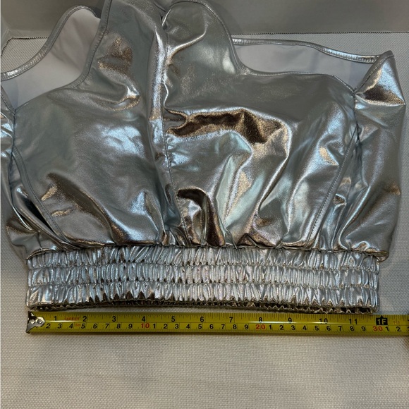 NWT PESION Women's Metallic Shiny Shorts Sparkly Rave Hot Short Pants Small - Picture 5 of 8